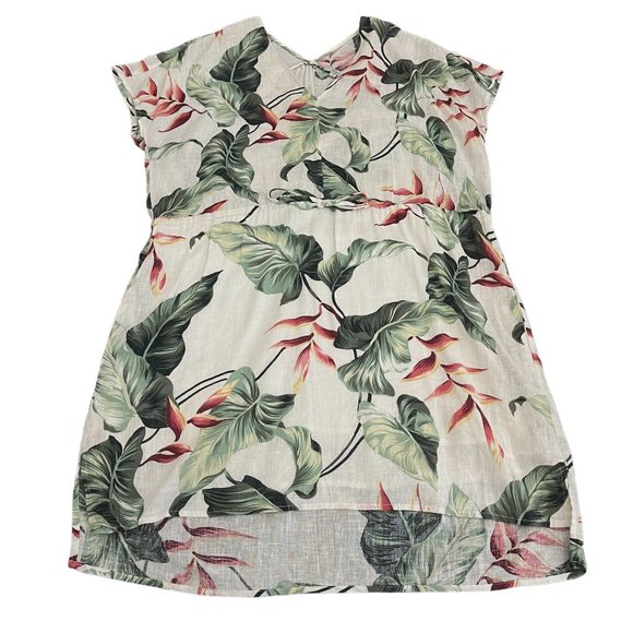 Rails Floral Print Drawstring Tie Linen Dress, Size S - Picture 1 of 6